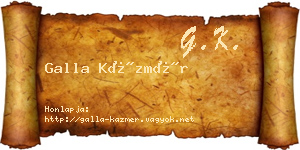 Galla Kázmér névjegykártya